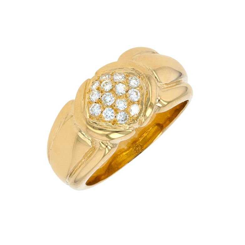 Bague vintage diamants 0.21 carat or jaune 9.61g Comme neuf -  reconditionné disponible sur Gemme Les Bijoux